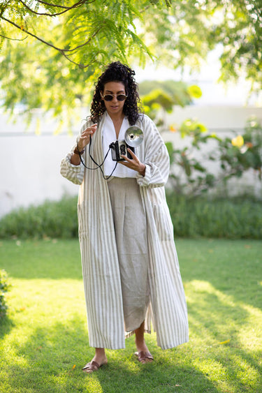 Komorebi Coat Stripes
