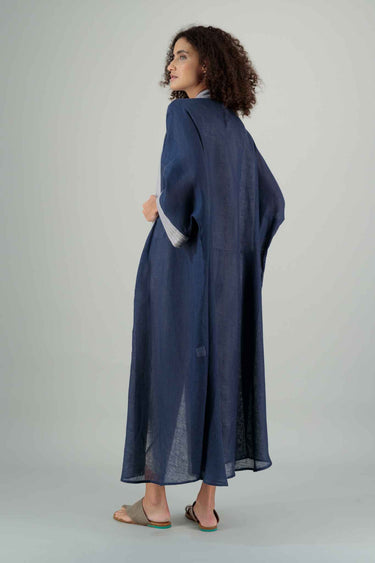Летнее пальто из льна Alaya Gauze Deep Blue