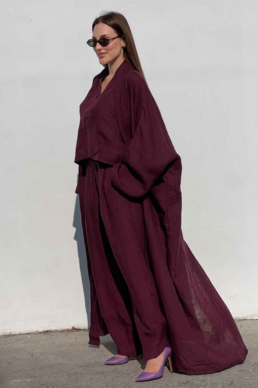Nawar Coat Burgundy - PRE-ORDER ONLY