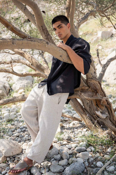 Ashkhar Men Pants Oatmeal