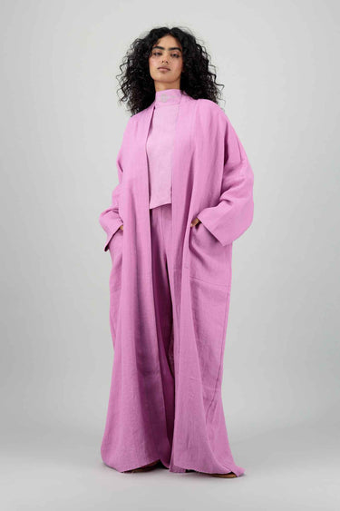 Nawar Kimono Coat Pink