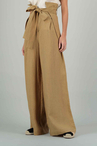 Льняные брюки Perlina Camel