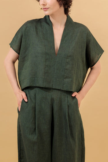 Ivy Kimono Top Bottle Green